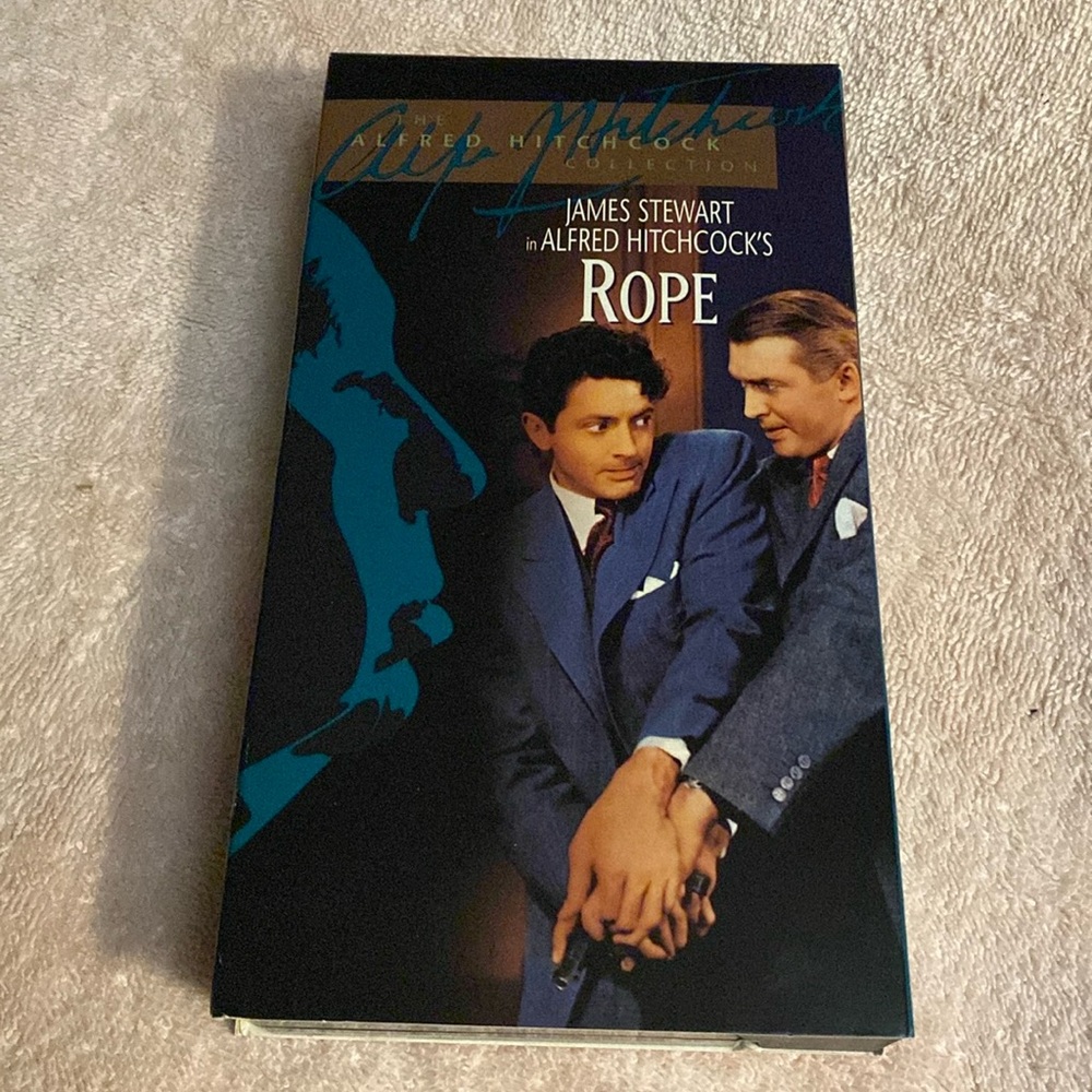 90’s VHS Alfred Hitchcock’s ROPE Staring James Stewart (1948, 1975)